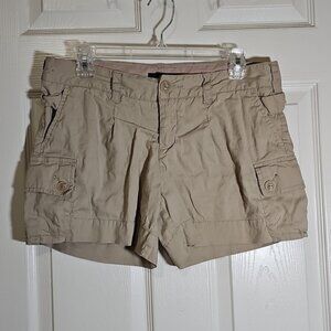 Mossimo Stretch Tan Linen Blend Shorts Size 10